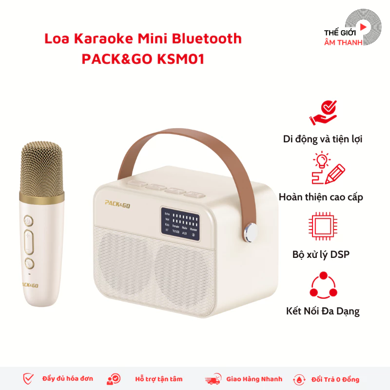 BỘ LOA MIC KARAOKE MINI BLUETOOTH PACK&GO KSM01- THẾ GIỚI ÂM THANH