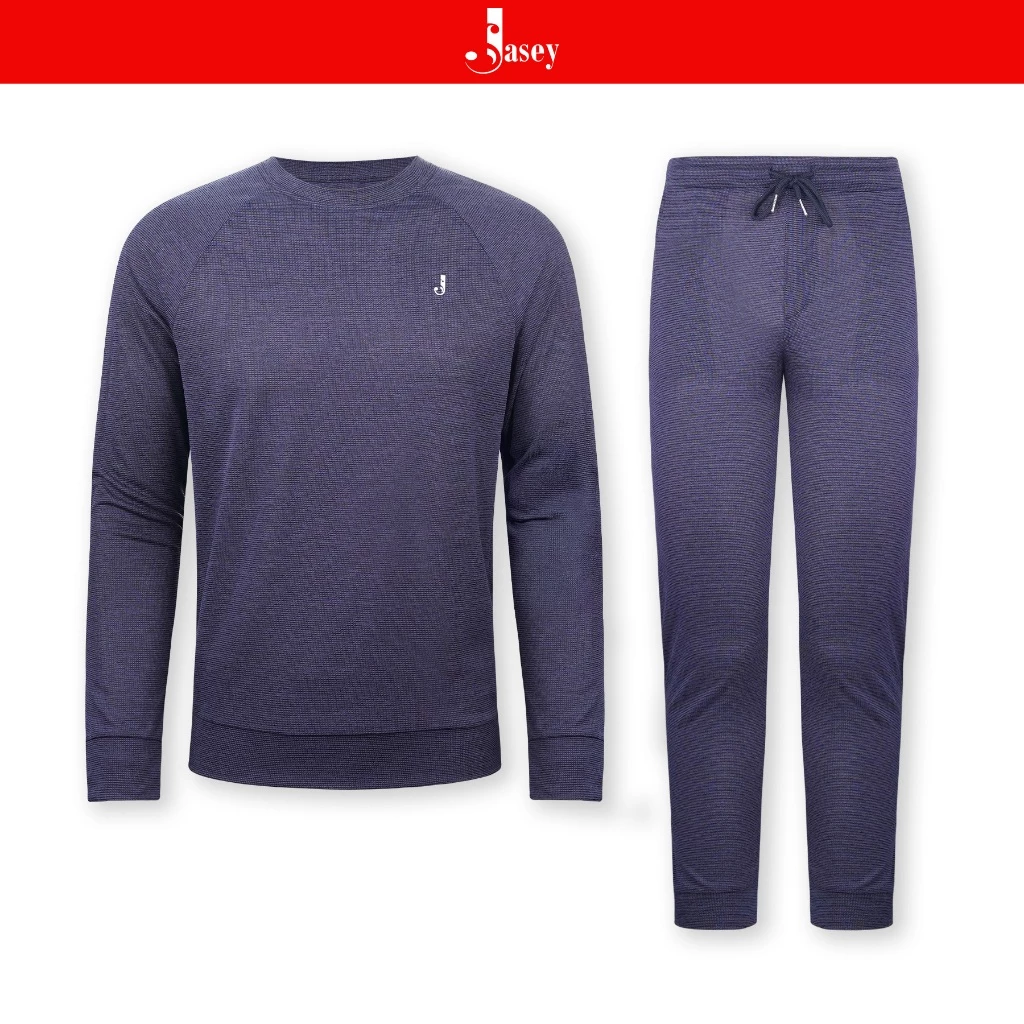 Bộ thể thao nam JASEY thu đông bo gấu, đồ bộ cotton mịn mềm mại, thoải mái chuẩn size mã 2124