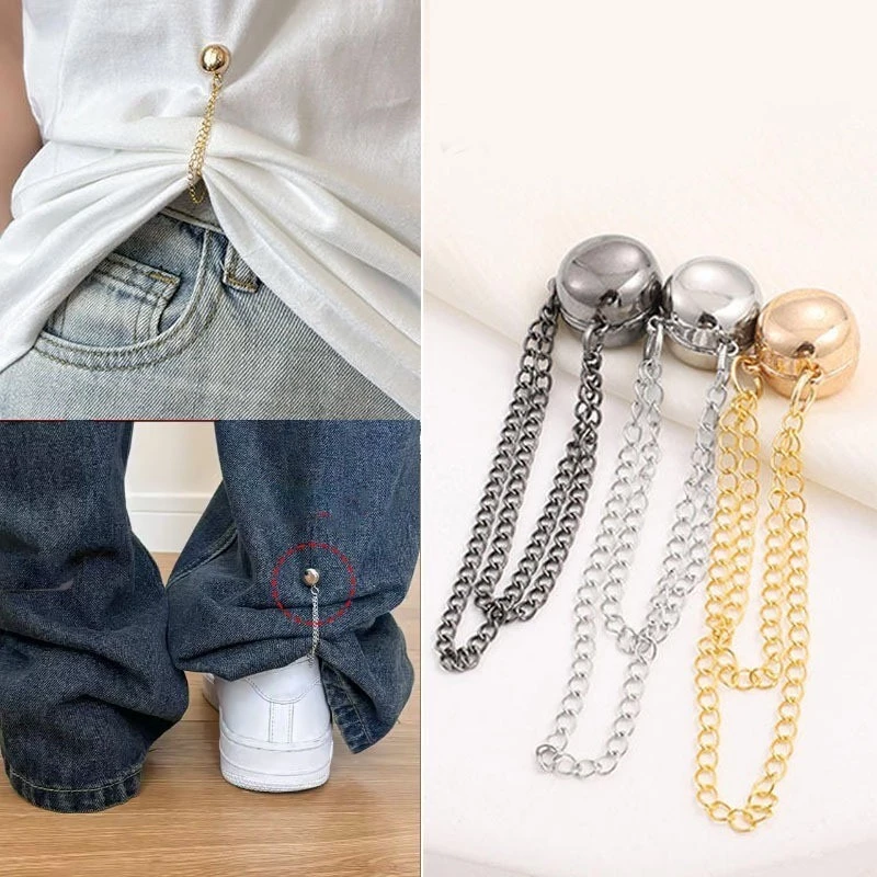 (SET 2) Nút Kẹp Nam Châm Dây Xích Đa Năng – Kẹp Áo Croptop, Thu Gọn Ống Quần, Cố Định Tay Áo