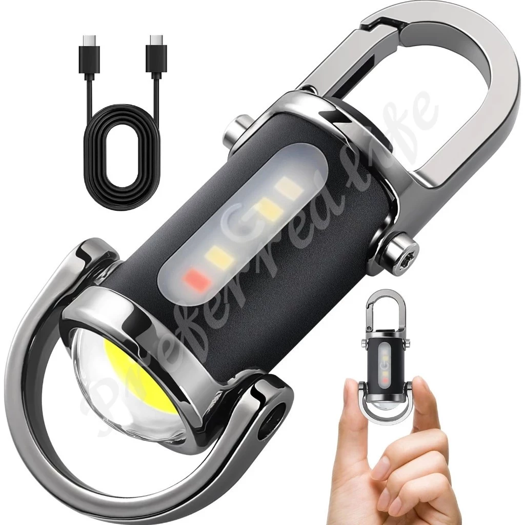 Đèn pin móc chìa khóa, Đèn pin mini EDC, Đèn pin làm việc COB móc chìa khóa 7 chế độ sáng