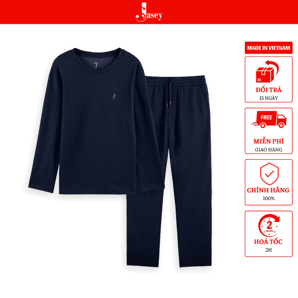 Bộ thể thao nam  JASEY, đồ bộ  chất liệu cotton mịn mềm mại, thoải mái chuẩn size mã 3470