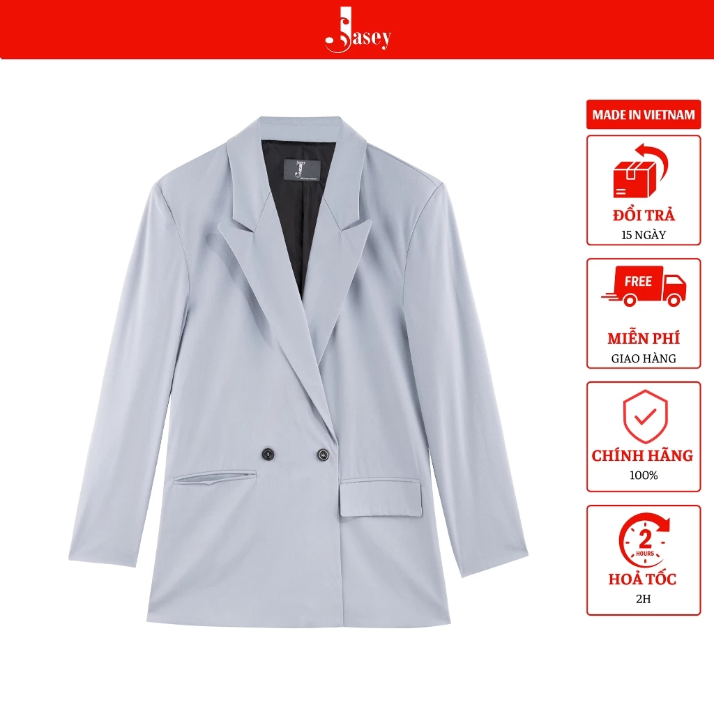 Áo Vest nữ thời trang JASEY, Áo balzer2 lớp có túi chuẩn size mã 2801