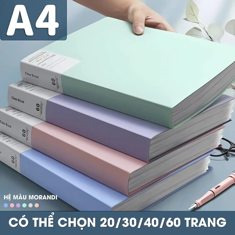 File Đựng Tài Liệu A4 30 Lá 40 Lá Màu Pastel – Tệp Đựng Giấy Tờ Gọn Gàng, Ngăn Nắp