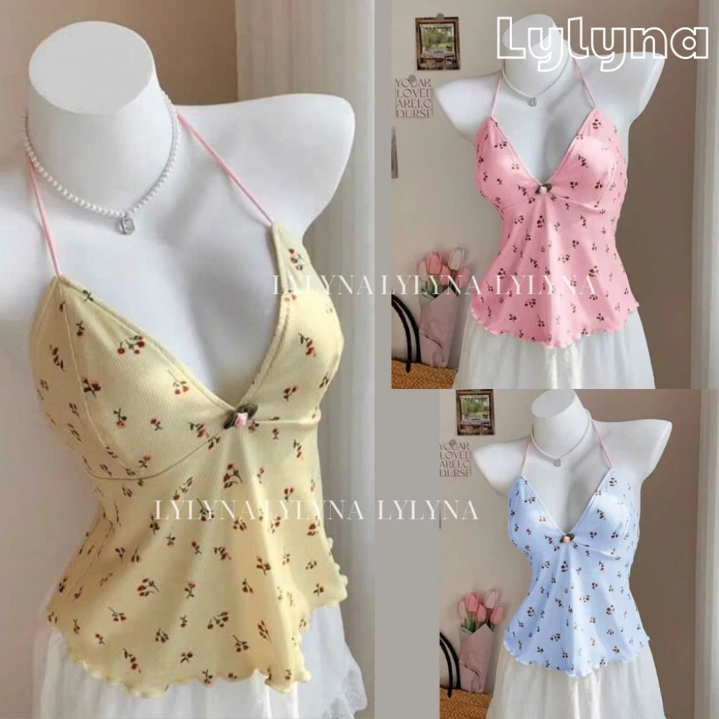 Áo yếm hở lưng hoa nhí, áo yếm sexy quyến rũ -LYLYNA A60