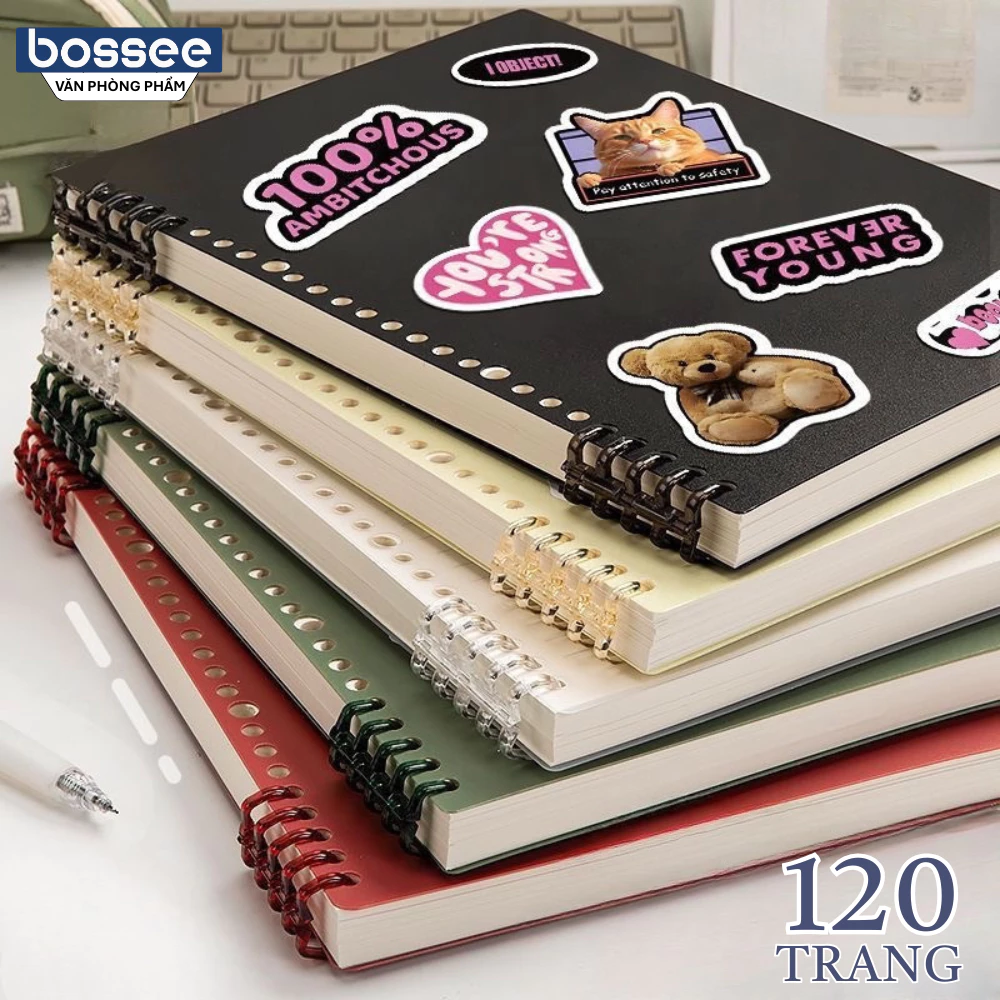 [Tặng Sticker]  Sổ còng thay được giấy A5 B5 bìa nhựa pvc chống nước, sổ tay, vở ghi chép tự trang trí diy xinh xắn