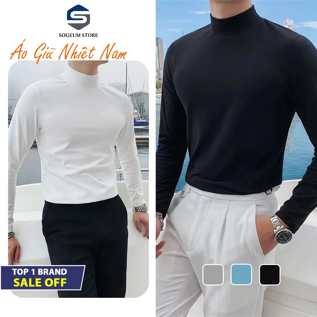 Áo Giữ Nhiệt Nam Nữ mùa đông Áo Thun Lót Nỉ Nam Dài Tay Cổ Cao Giữ Ấm cơ thể ko bai xù Thể Thao Cao Cấp Big Size