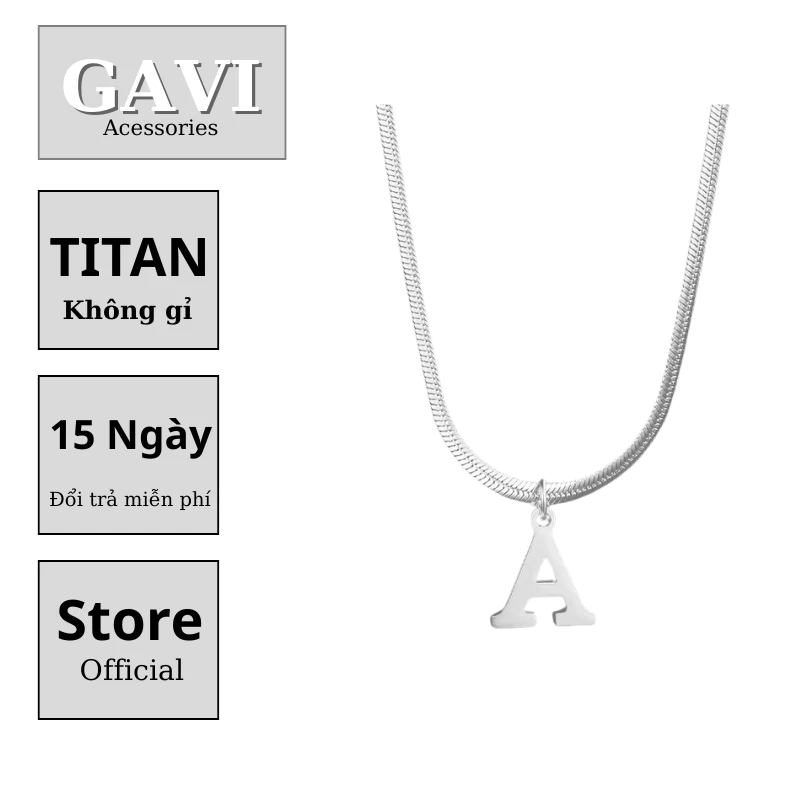 [ Mua 1 Tặng 1 ] Dây chuyền chữ cái mặt dây chuyền 26 chữ cái tiếng Anh Châu Âu và Mỹ thiết kế Gavi