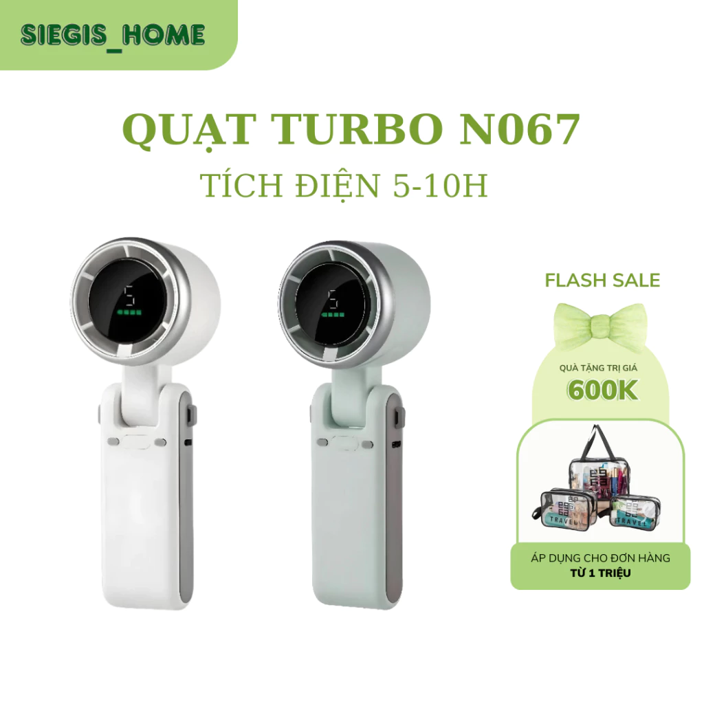 Quạt cầm tay turbo có màn hình led 100 cấp độ gió siêu mát - Quạt turbo N067 phản lực gió mạnh sử dụng nhiều giờ