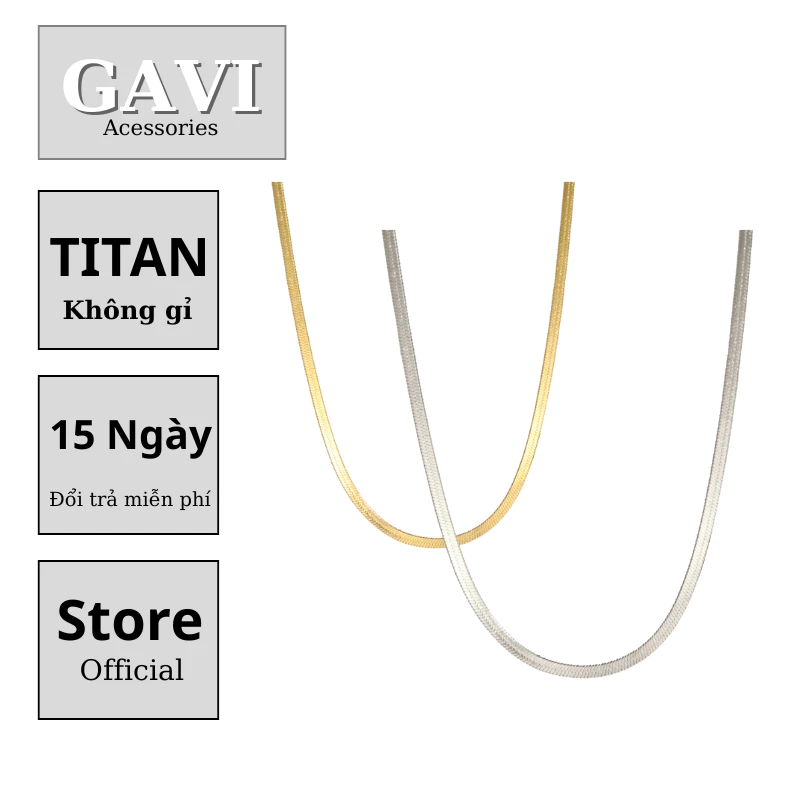 Dây chuyền nam nữ đơn giản mặt xương rắn bằng thép không gỉ thiết kế Gavi dành cho nam và nữ - Vòng Cổ Clash