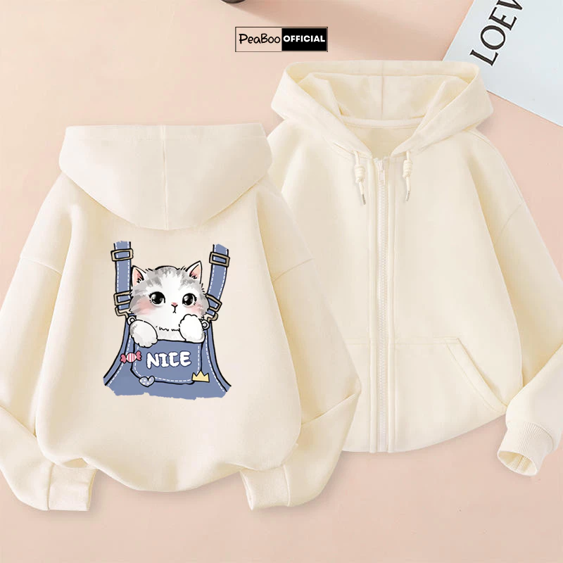 Áo Hoodie Zip, Áo Khoác Nam Nữ Unisex By PEABOO Mã Pocket Nice Chất Nỉ Bông Form Rộng Mũ 2 Lớp