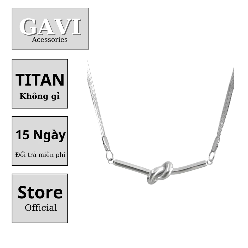 Dây chuyền xương rắn thắt nút phong cách Gavi hip-hop dây chuyền nam bằng thép titan ngắn