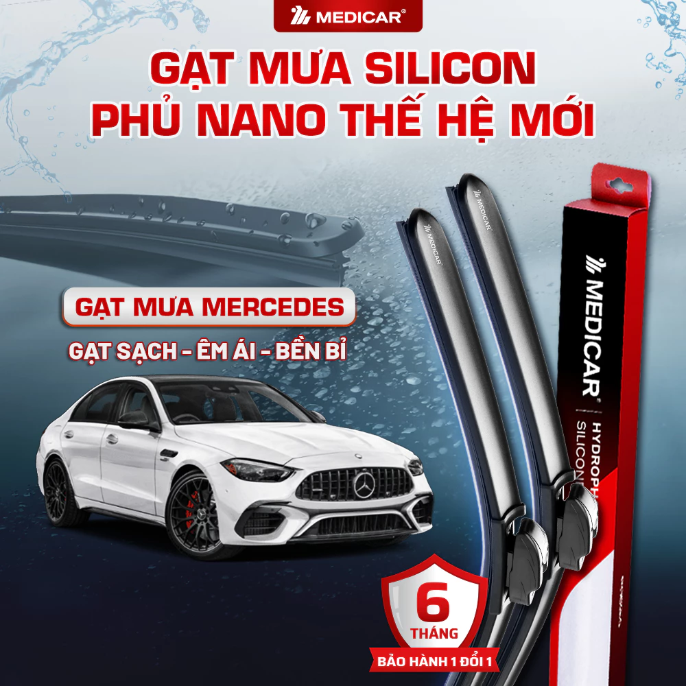 CẶP GẠT MƯA Ô TÔ xe MERCEDES-BENZ - Gạt mưa ô tô Silicon phủ nano chống nước Medicar