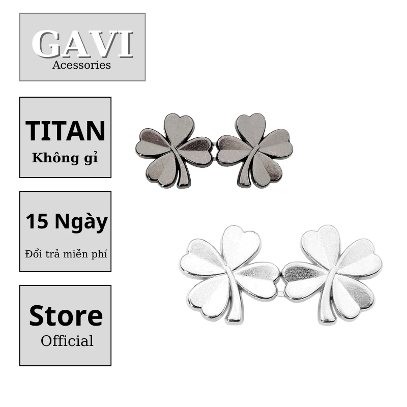 Nút thắt lưng nam nữ bằng kim loại hình cỏ bốn lá là chiếc cúc thắt lưng có thể tháo rời - Núi Gài Tổng Hợp