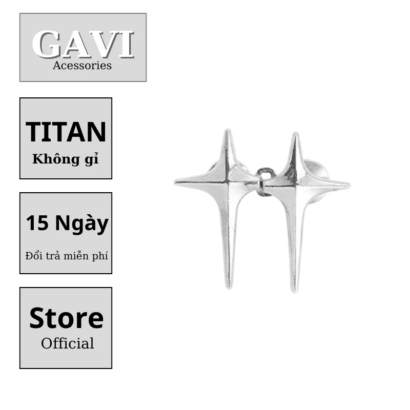 Nút cài quần nam nữ tự điều chỉnh Gavi mạ bạc không gỉ thiết kế hình ngôi sao tháo lắp nút cài - Núi Gài Tổng Hợp