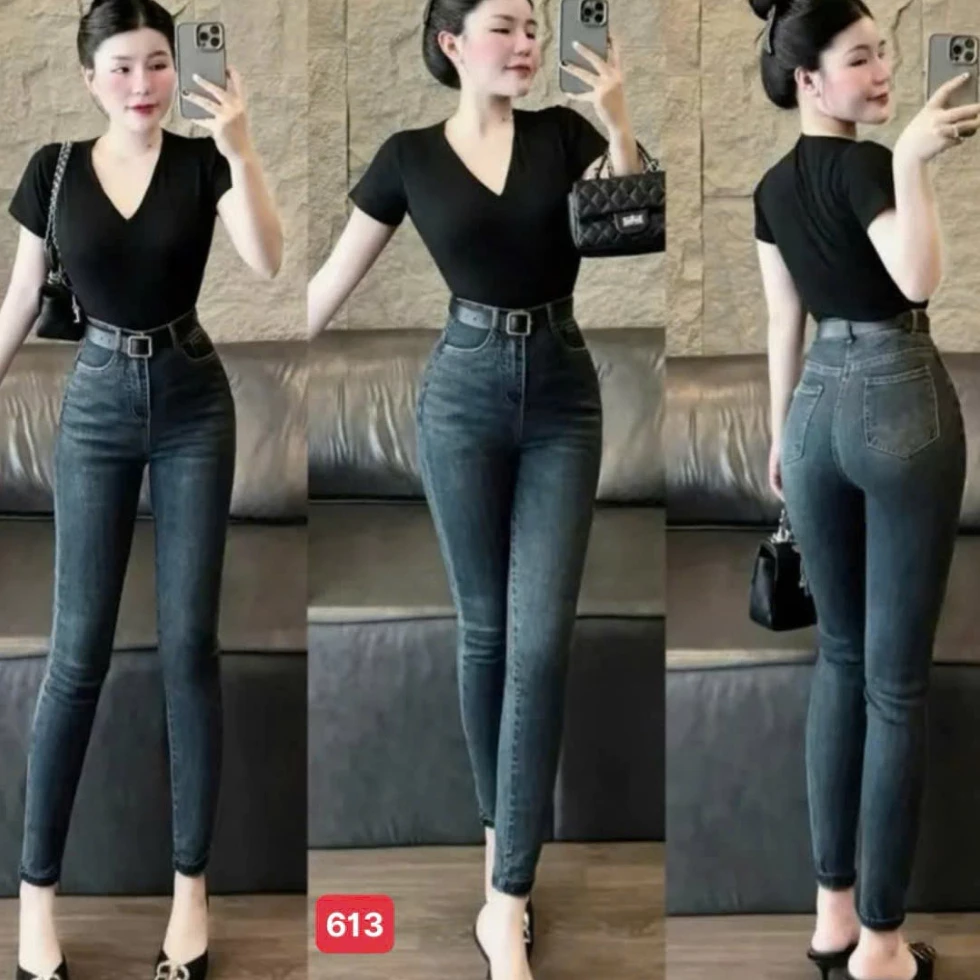 Quần Jean Nữ Lưng Cao 💖FREESHIP💖 Quần Bò Nữ Mẫu Mới Kiểu Dáng Sang Chảnh Thời trang Chuẩn Hàng Shop Lady Fashion - QJN15