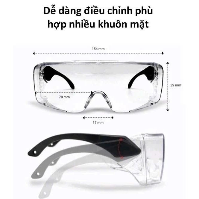 Kính chắn bụi đi đường LILY EYEWEAR chất liệu nhựa cao cấp kiểu dáng màu sắc thời trang, an toàn