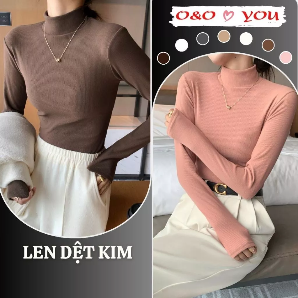 H527 Áo Len Cổ Lọ Nửa Cao Nữ Dệt Kim Mỏng Nhẹ, Co Giãn Tốt, Giữ Ấm, Không Xù, Dễ Phối Đồ
