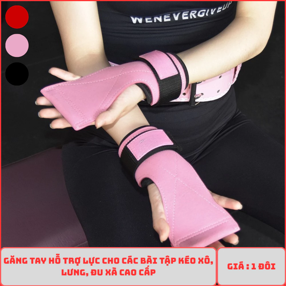 Găng Tay Tập GYM Chính Hãng  - Dây Kéo Lưng Tập Gym Da NINESTUDY Cao Cấp
