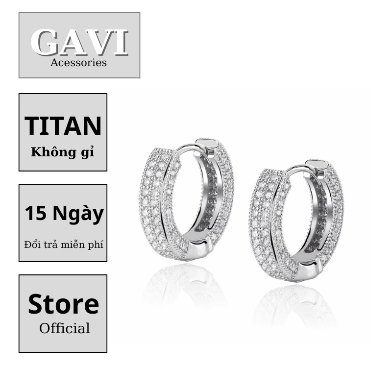 Hoa tai bạc nam nữ thiết kế nhám bạc cao cấp không han gỉ thời trang unisex dễ phối đồ ( 1 Chiếc )