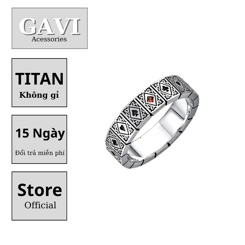 Nhẫn nam nữ nguyên khối cao cấp thời trang Yihangtai phong cách Gavi Accessories - Nhẫn Tổng Hợp
