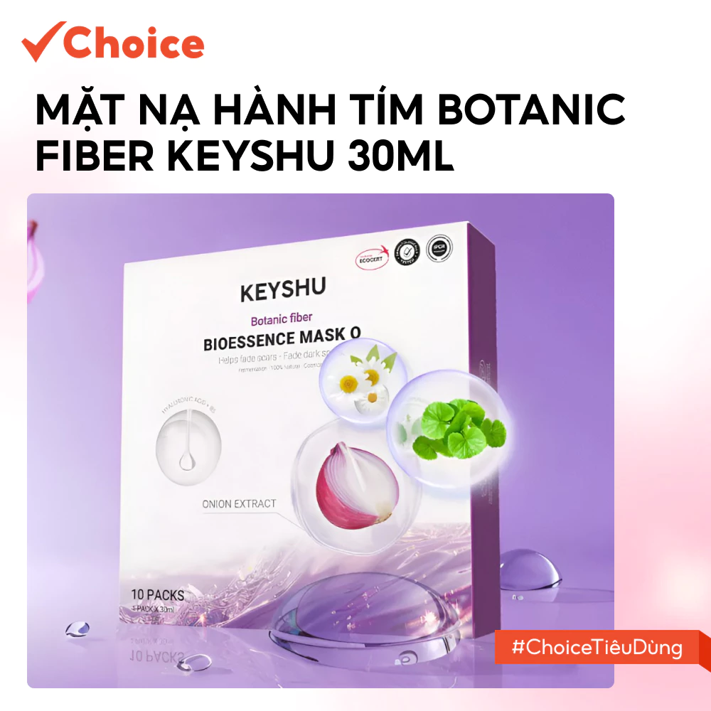 [Choice] Mặt Nạ Hành Tím Botanic Fiber KEYSHU FM1-2685-2 – Dưỡng Ẩm, Hỗ Trợ Mờ Sẹo, Vết Thâm 30ml