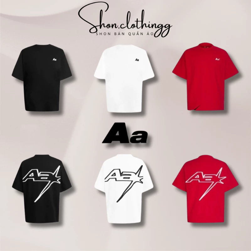 Áo Thun AA Stu In Lưng Cotton 2 Chiều Dày Dặn Thoáng Mát Full Tem Tag Mạc Hot Trend