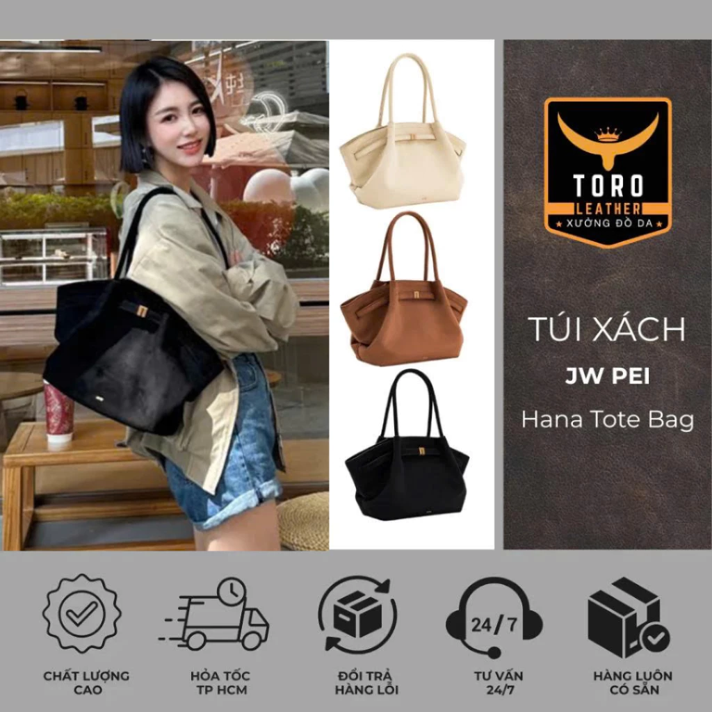 Túi xách Hana Tote Bag (Hàng có sẵn) - Túi xách hot trend chất liệu da lộn tổng hợp