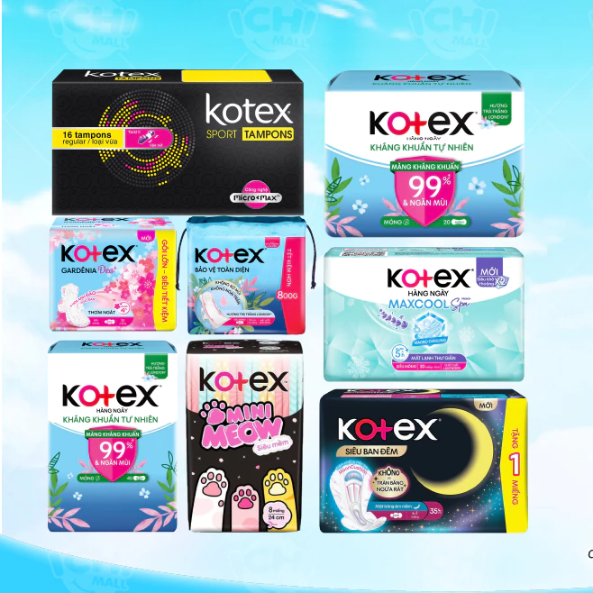 Băng vệ sinh KOTEX đủ loại, có kèm quà tặng