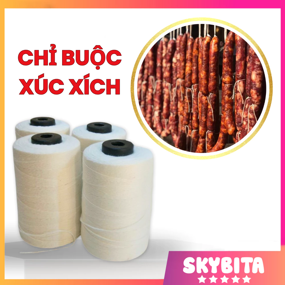 Dây buộc xúc xích, chỉ buộc lạp xưởng, dồi sụn, buộc chân giò