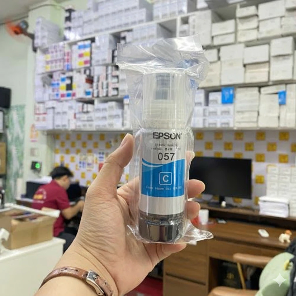 Mực in màu Chính Hãng Bóc máy Epson 057 (C) Xanh – Cho máy L8050/ L18050