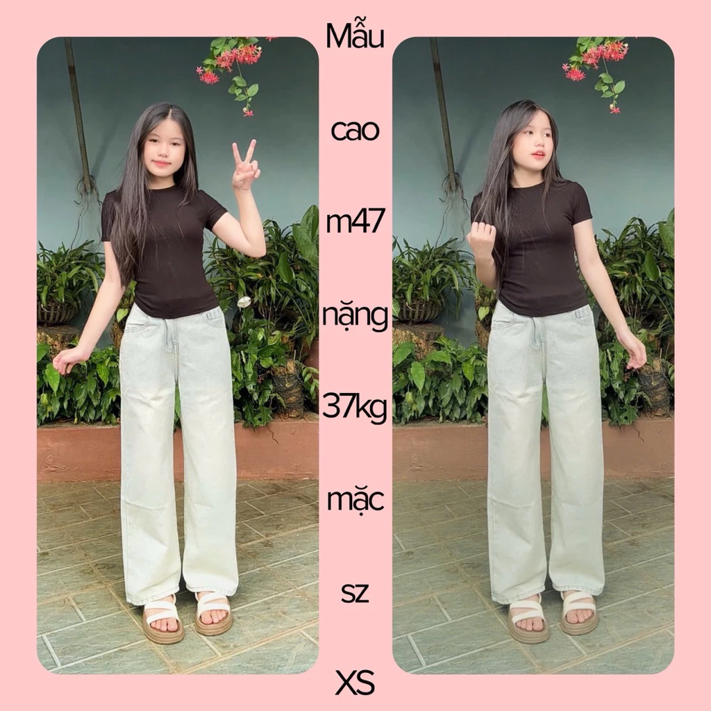 (SUÔNG NẤM LÙN) QUẦN JEANS NỮ ỐNG SUÔNG MÀU XANH BẠC HÀ dành cho nấm nhận đơn từ m42