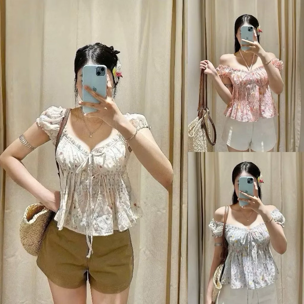 [Bigsize 60-90kg] Áo hoa thêu baby doll mã 519