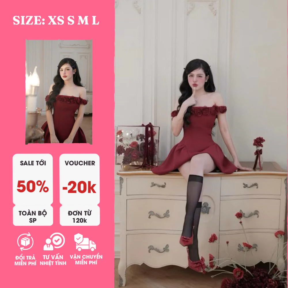 Đầm Bệt Vai Cúp Ngực Sang Trọng Nữ Tính – Váy Body Nữ Trẻ Trung Thanh Lịch, Đầm Dự Tiệc, Đi Chơi, Hẹn Hò, Party, Sự Kiện