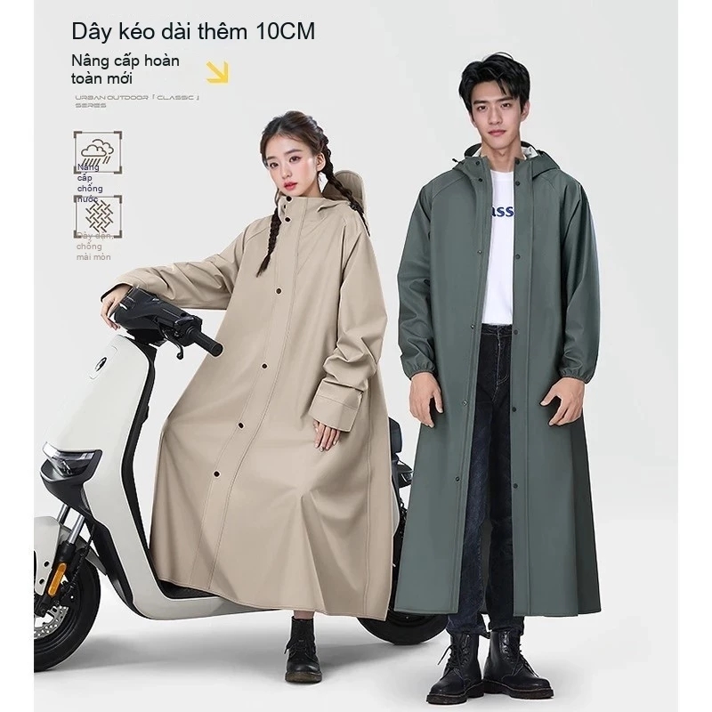 Áo Mưa Đi Xe Máy Nam Nữ - Vải OXFORD Trùm Kín, Siêu Bền Chống Thấm, An Toàn