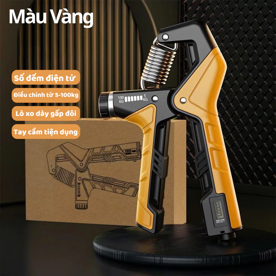 Kìm bóp tập cơ tay điều chỉnh lực 10kg đến 120kg. Đếm số + thời gian ( 1 đổi 1 trong vòng 7 ngày )
