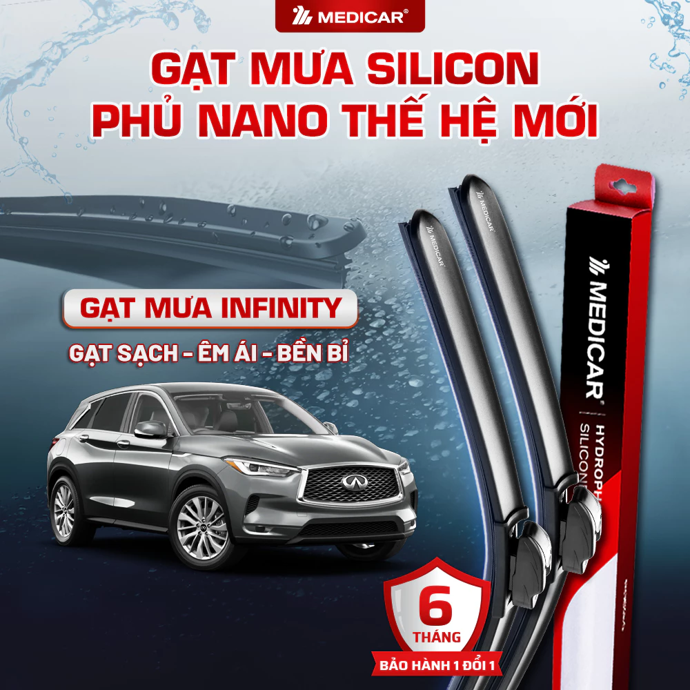 CẶP GẠT MƯA Ô TÔ xe INFINITY - Gạt mưa ô tô Silicon phủ nano chống nước Medicar