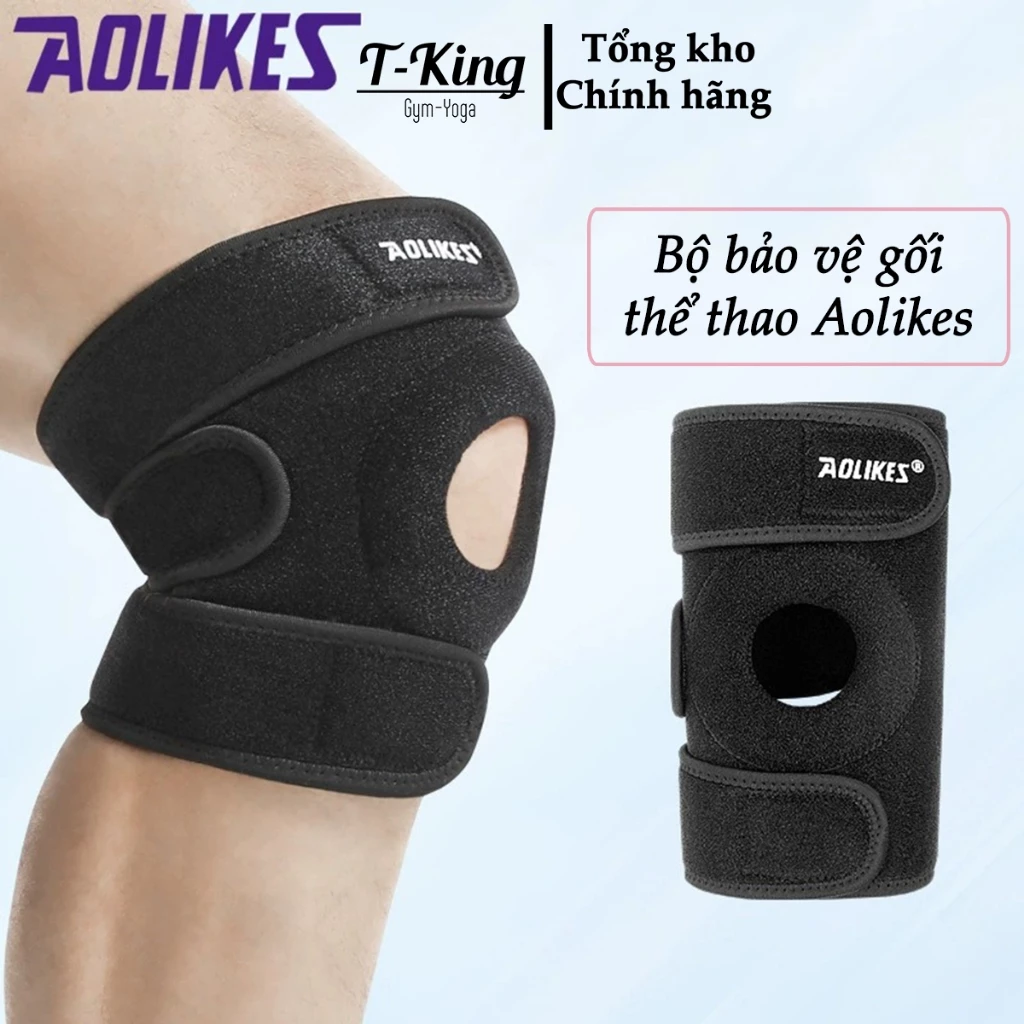 Bó gối Băng gối thể thao Aolikes 7616 bảo vệ khớp gối khi chơi bóng chuyến, bóng đá, chạy bộ, Pickleball, Tennis