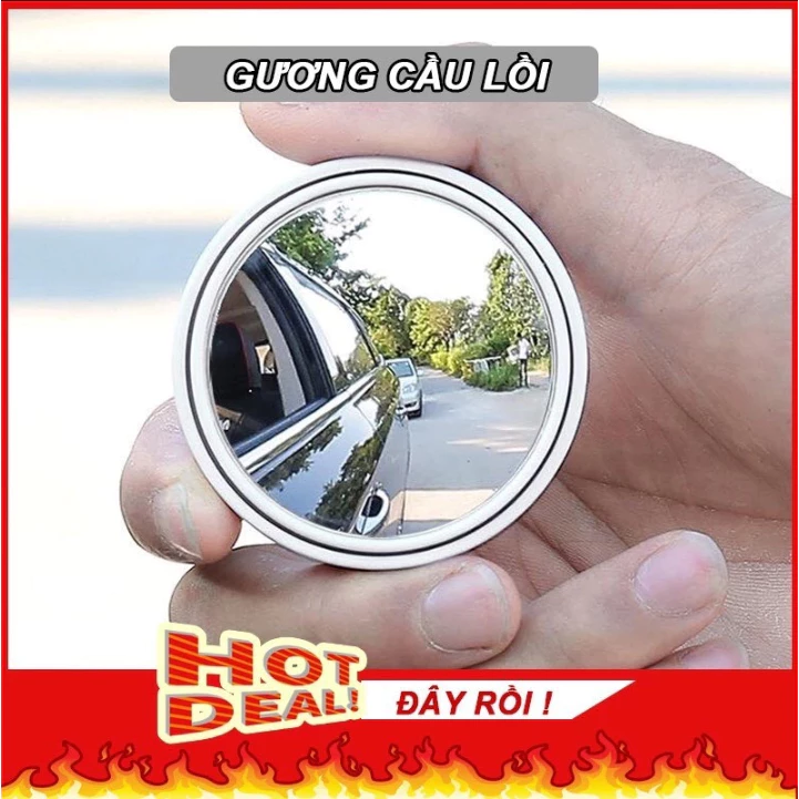 Combo 2 gương cầu lồi xoay 360, đế hít chân không gắn gương chiếu hậu cực chắc phụ kiện  Otô