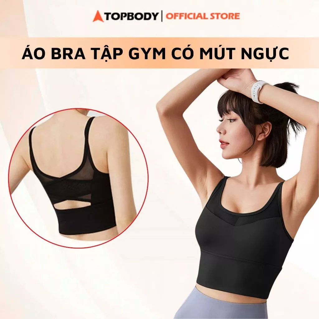 Áo Bra Tập Gym Yoga TOPBODY Chống Sốc Cao Cấp Có Mút Ngực Lót Trong AOBRA01