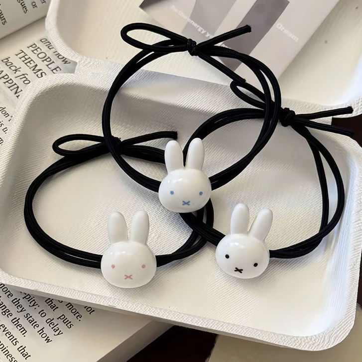 Balltest🎨Dây buộc tóc thỏ Miffy cặp đôi, cao su ngọt ngào, phong cách Mori girl dễ thương