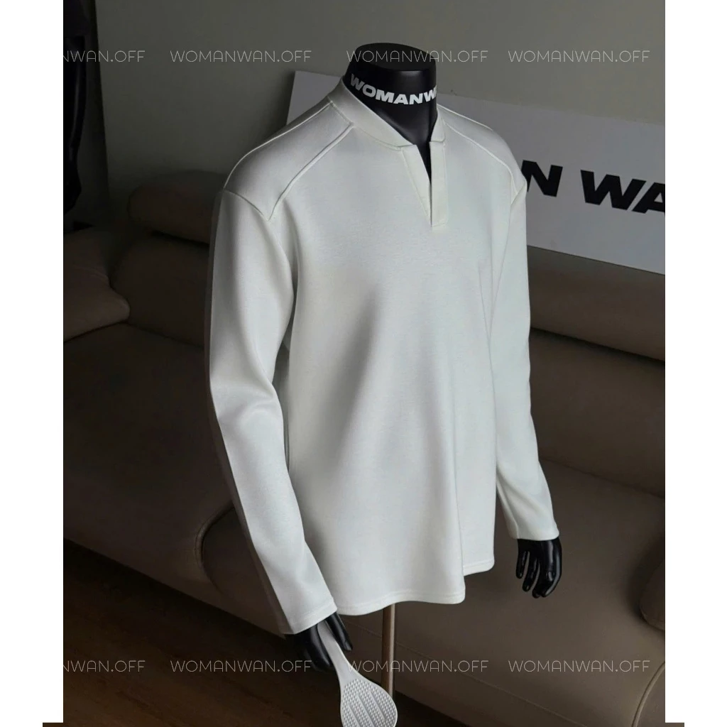 [Dài Tay Cổ V] Áo Dài Tay Nam Woman Wan Form Clean – Chất Vải Cao Cấp, Basic Thời Trang