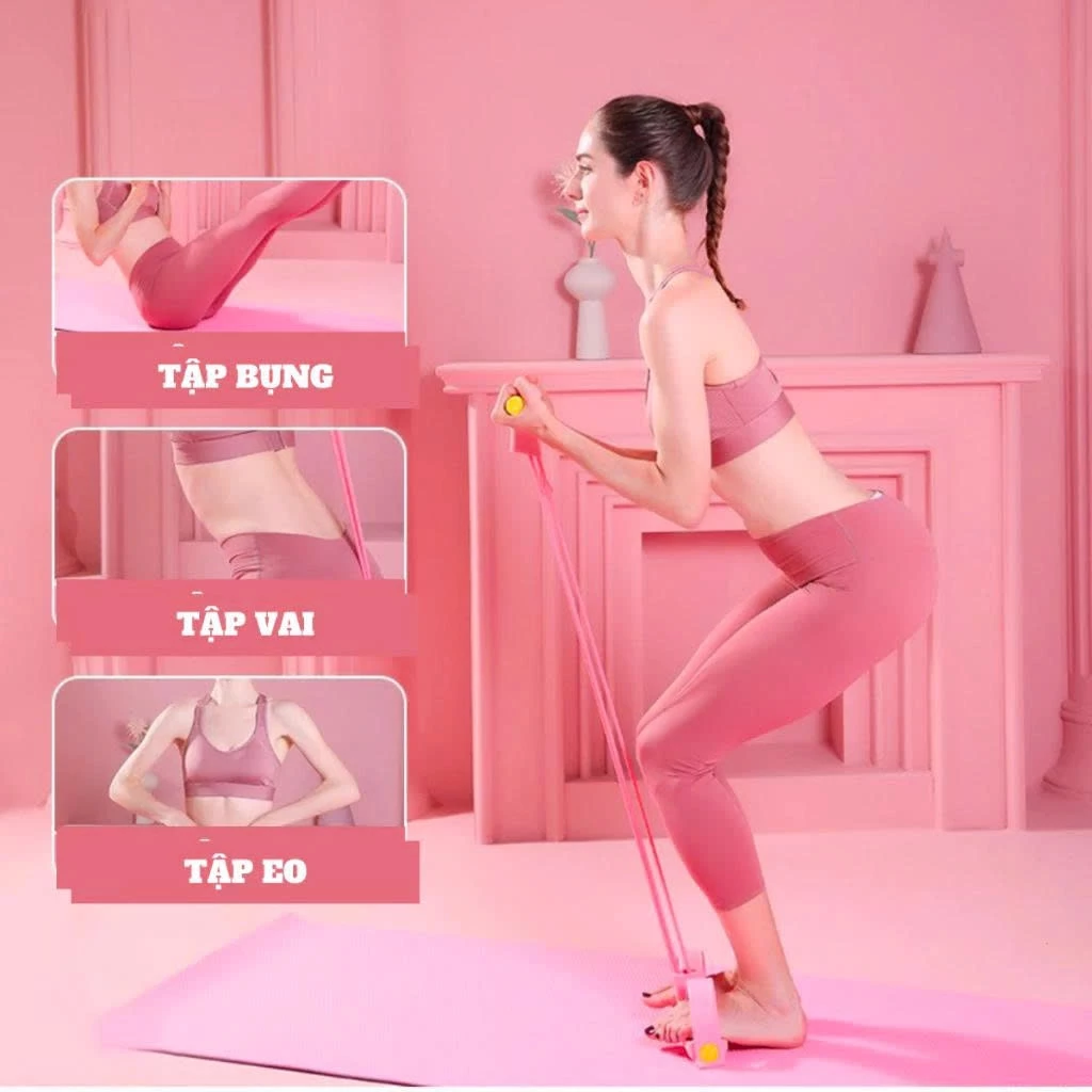 Dây tập bụng đàn hồi kháng lực – Dụng cụ thể dục tại nhà, Gym, Yoga, Giúp dáng đẹp eo thon