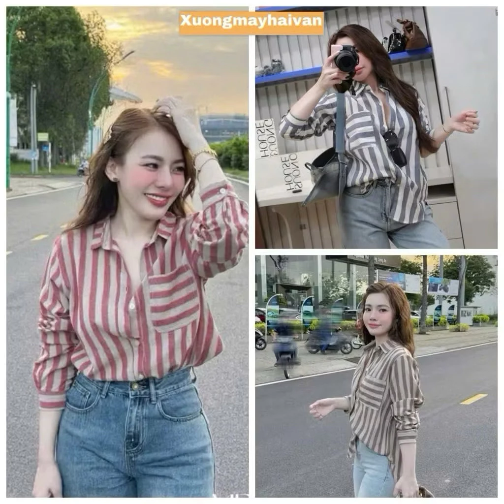 [Bigsize 60-90kg] Áo sơ mi thô chất line mã 514