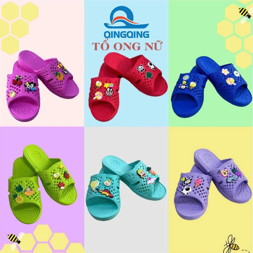 Dép Tổ Ong Nữ (size 35-38) Có Sticker Dễ Thương (Nên Đặt Lùi 1 size),Nhựa EVA siêu nhẹ-Có HĐĐT
