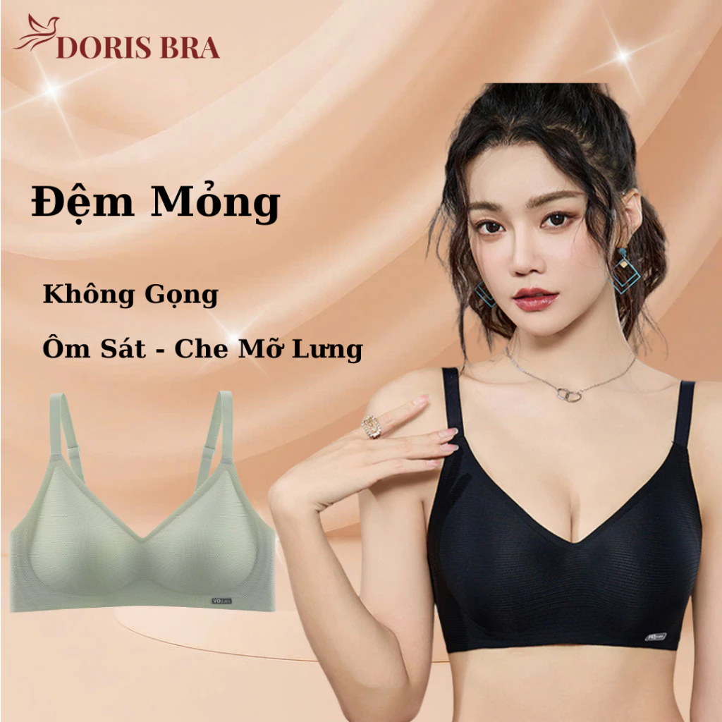 Áo lót nữ DORIS AL2001, áo su non thông hơi vải mát lạnh mềm mịn, co giãn thoải mái chống chảy xệ