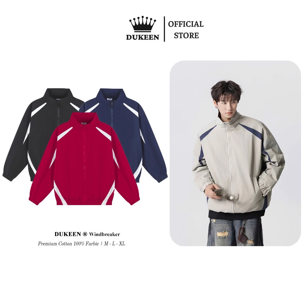 Áo Khoác Dù Hai Lớp Chống Nước Cản Gió Có Túi Trong Phối Line Jacket Nam Nữ DUKEEN AK094