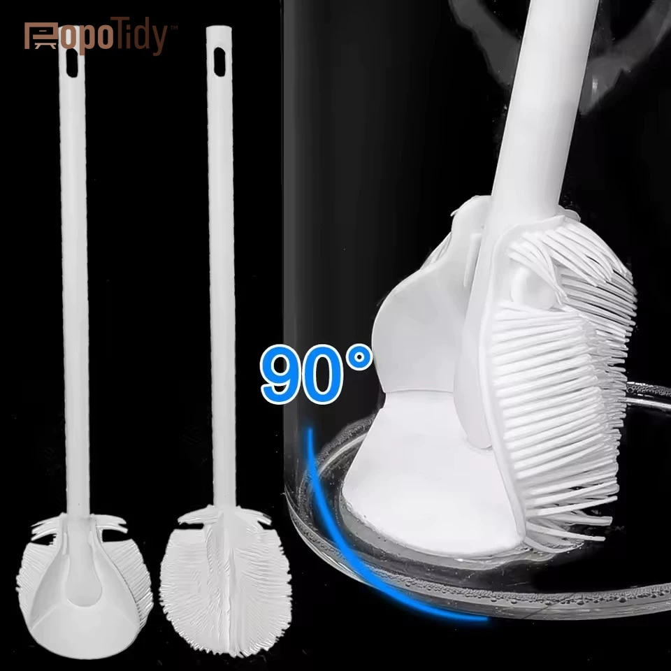 Popotidy Cọ Rửa Bình Sữa Rửa Bình Nước Rửa Cốc Silicon Lông Mềm Gập 90 Độ Cán Dài Đa Năng Tiện Lợi