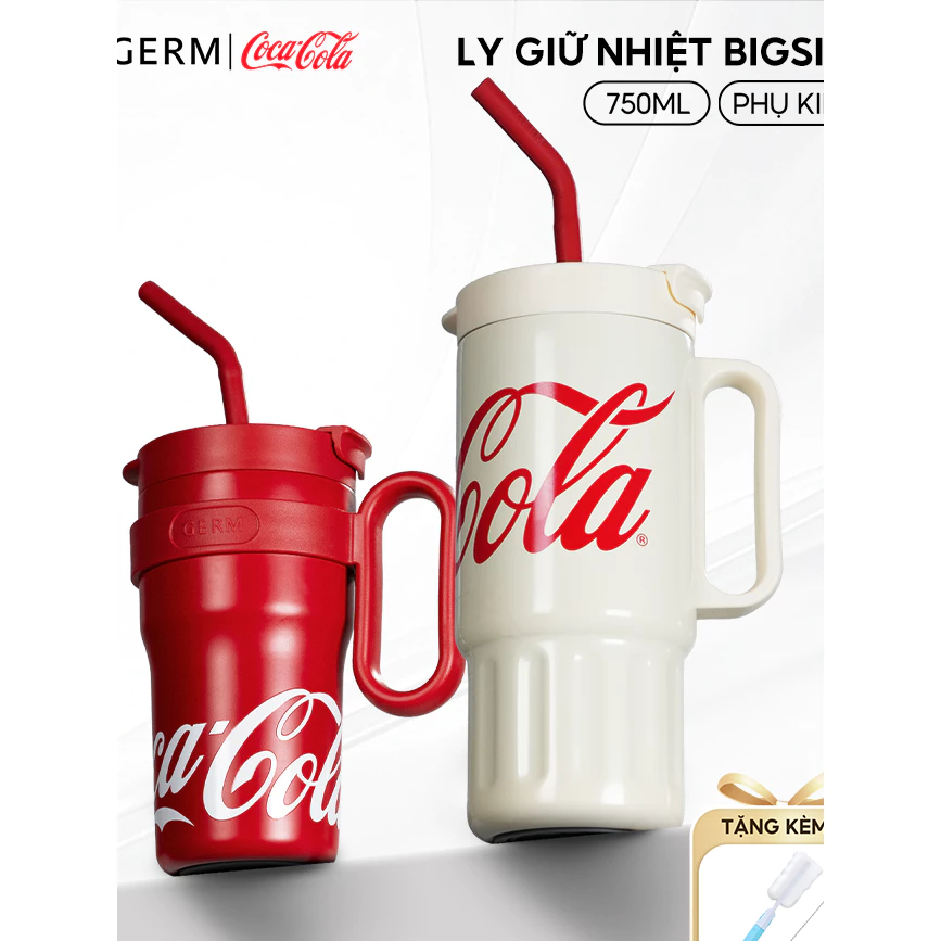 Ly Giữ Nhiệt GERM Coca-Cola Dung Tích Lớn 750ml/1200ml Inox 316 - GE-CK23AW-B63/GE-CK23AW-B71