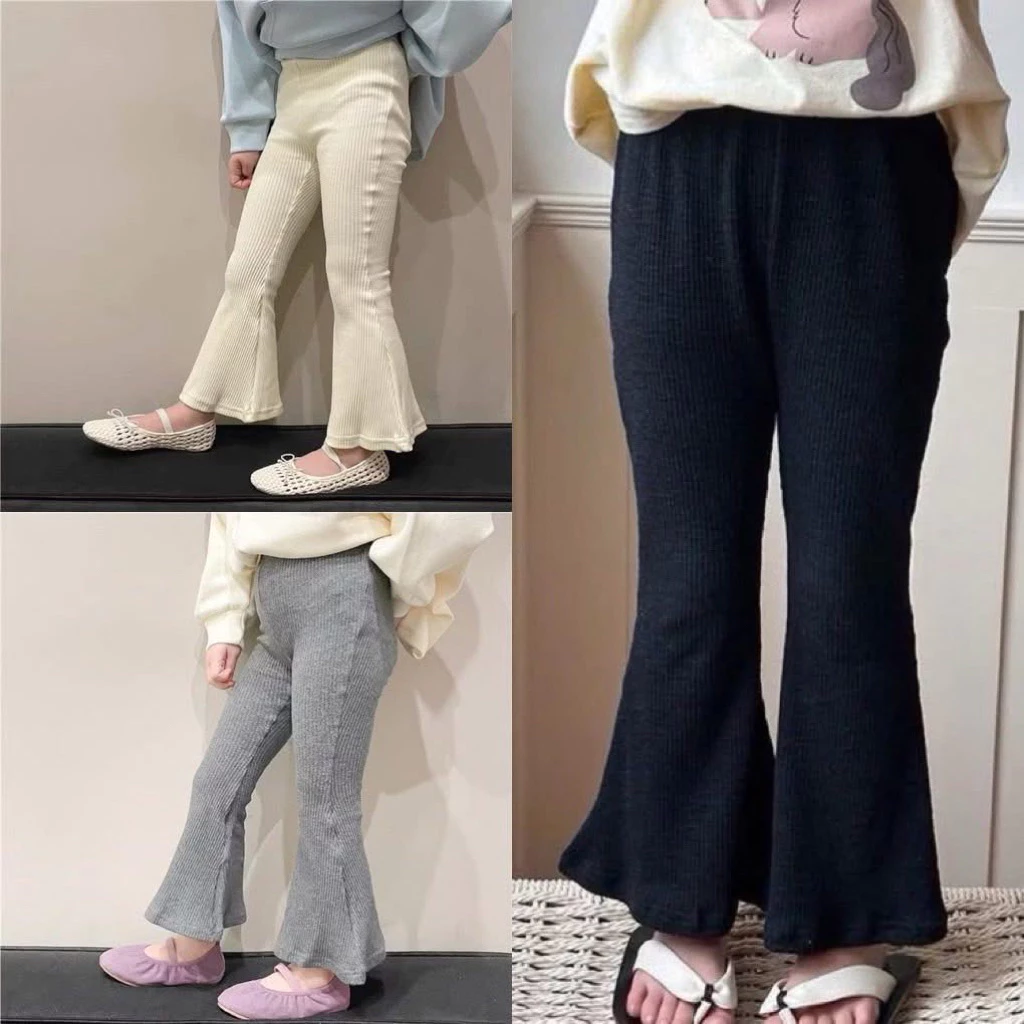 [LiA baby’s ] L12 Quần dài loe vải tăm co dãn thoải mái cho bé gái (9-31kg)