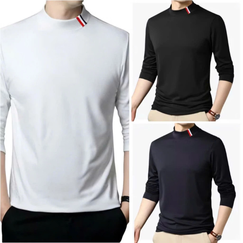 Combo 3 Áo Thun Giữ Nhiệt Nam Dài Tay Cổ 3 cm, Áo Lót Giữ Ấm Thu Đông Vải Thun Mềm Mịn Co Giãn Tốt Màu Trẻ Trung đẹp.